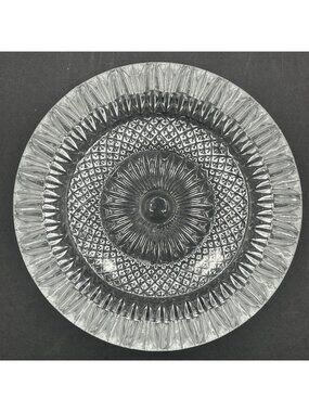 Vintage Pressed Glass Ashtray Starburst Clear 6 Inch Trinket Dish